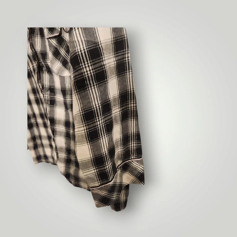 Victoria Secret Plaid Black and White women 2 piece Pajamas size M